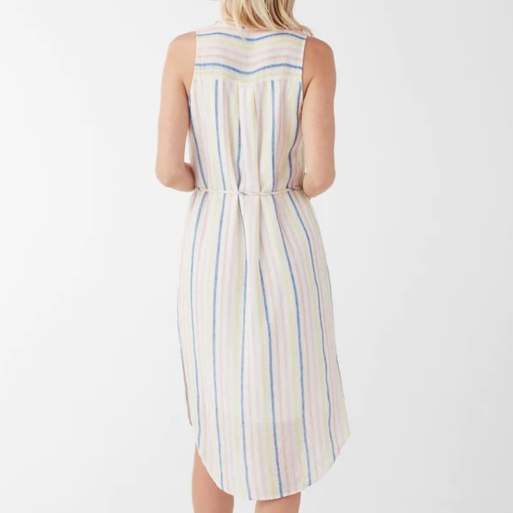 Splendid Linen Blend Button Front Midi Dress In P… - image 3
